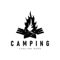 Facile vecteur Extérieur camping logo, sauvage aventure modèle avec vieux ancien style