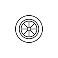 voiture roue contour mince icône. équilibre symbole. bien pour la toile et mobile app vecteur