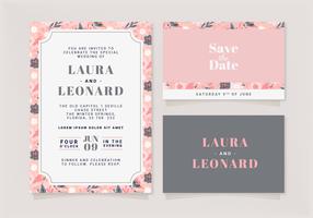 Invitation de mariage floral Vector rose