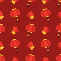 symboles de chinois Nouveau année 2024. chinois lanterne et rouge enveloppes. sans couture vecteur modèle Contexte pour textile, tissu, fond d'écran, emballage