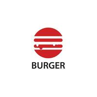 Burger icône logo illustration, plein rouge Couleur vecteur