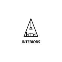 Accueil intérieur logo, minimaliste meubles conception modèle vecteur