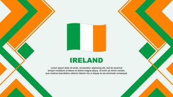 Irlande drapeau abstrait Contexte conception modèle. Irlande indépendance journée bannière fond d'écran vecteur illustration. Irlande bannière