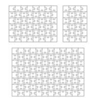 puzzle. scie sauteuse pièces 24, 48 et 96 modèle, puzzles forme Vide grilles schéma. modifiable accident vasculaire cérébral chemin vecteur ensemble et scie sauteuse mosaïque sans couture modèle