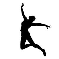 silhouette de une femelle Danseur dans action pose. silhouette de une svelte femme dans dansant pose. vecteur