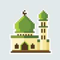 islamique mosquée pixel art vecteur illustration