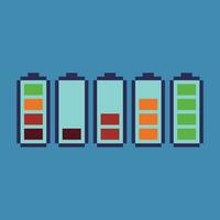 pixel batterie icône vecteur illustration