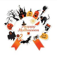 illustration d'halloween avec des symboles de célébration. vecteur