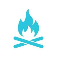 feu, feu de camp symbole. de bleu icône ensemble. vecteur