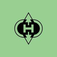 lettre h pin arbre emblème logo vecteur