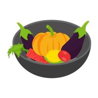 concepts de panier de légumes vecteur