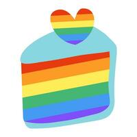 mignonne lgbt gâteau tranche avec arc en ciel crème isolé sur blanc Contexte. lgbtq. symbole de le lgbt fierté communauté. plat vecteur illustration.