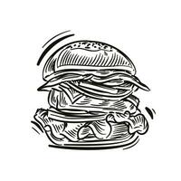 Burger esquisser illustration vecteur