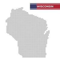 à pois carte de Wisconsin Etat vecteur