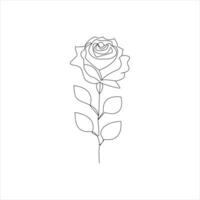 Rose un continu ligne dessin. floral fleur Naturel conception. graphique, esquisser dessin. Rose vecteur