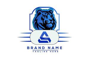 comme tigre logo bleu conception. vecteur logo conception pour entreprise.