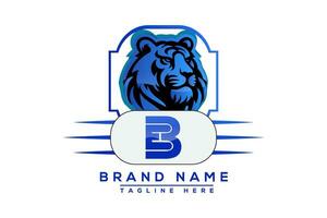 être tigre logo bleu conception. vecteur logo conception pour entreprise.