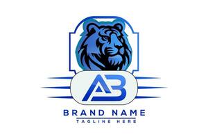 un B tigre logo bleu conception. vecteur logo conception pour entreprise.