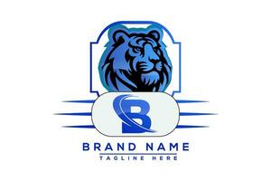 b tigre logo bleu conception. vecteur logo conception pour entreprise.
