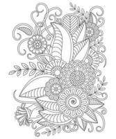 page de coloriage floral pour le style doodle vecteur