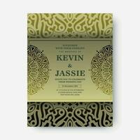 invitation de mariage élégante avec motif de motif vecteur