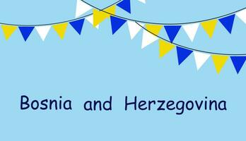 Bosnie et herzégovine salutation carte. vacances guirlande triangulaire drapeaux. décoratif guirlande ensemble. vecteur