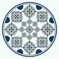 islamique ornemental cercle mandala avec d'or et bleu Couleur arabesque ornemental luxe mandala vecteur