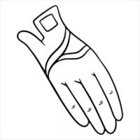 vêtements de cavalier de tenue pour illustration de gants de jockey dans un livre de coloriage de style ligne vecteur