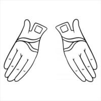 vêtements de cavalier de tenue pour illustration de gants de jockey dans un livre de coloriage de style ligne vecteur