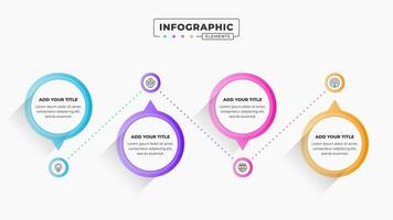 vecteur affaires processus infographie conception modèle avec 4 pas ou les options