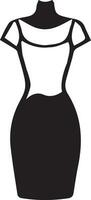 femelle robe vecteur art illustration noir Couleur silhouette 41