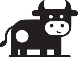 minimal marrant vache plat personnage vecteur silhouette, silhouette, noir couleur, blanc Contexte 9