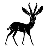 silhouette de gazelle drôle de personnage animal. illustration pour enfants. vecteur