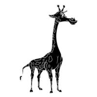 silhouette de girafe drôle de personnage animal. illustration pour enfants. vecteur