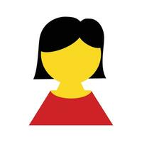 avatar icône vecteur femelle la personne profil avatar symbole pour affaires dans plat Couleur glyphe pictogramme illustration