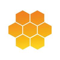nid d'abeille plat icône. vecteur Orange symbole sur blanc Contexte. isolé plat illustration. conception éléments de nature, mon chéri abeille ruche et santé.