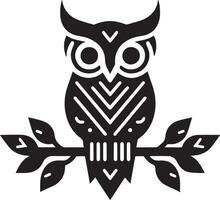 hibou tatouage vecteur art illustration noir couleur, hibou vecteur silhouette noir Couleur