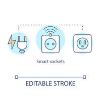 icône de concept de prises intelligentes vecteur