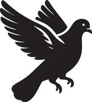 Facile Pigeon vecteur silhouette noir Couleur