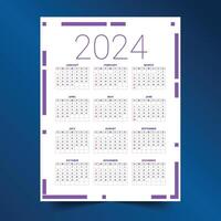 Créatif 2024 Nouveau année calendrier disposition organiser temps et Tâches vecteur