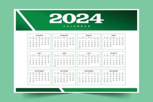 blanc et bleu 2024 annuel planificateur calendrier modèle une imprimable conception vecteur