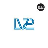 lettre lv2 monogramme logo conception avec lignes vecteur