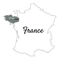 carte de Breton rennes sur une carte de France. vecteur illustration