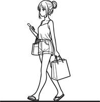 mode femme achats illustration. vecteur