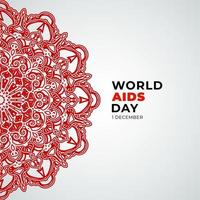 1er décembre fond de la journée mondiale du sida avec mandala vecteur