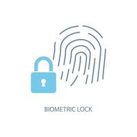 biométrique fermer à clé concept ligne icône. Facile élément illustration. biométrique fermer à clé concept contour symbole conception. vecteur