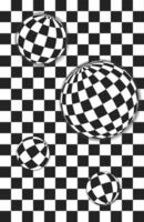 Contexte de noir et blanc cage et 3d formes. modèles pour bannière, couverture, affiche, carte postale. abstrait noir et blanc motifs. optique 3d art vecteur