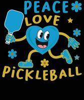 paix l'amour pickleball t chemise conception vecteur