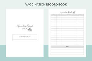 vaccination record livre pro modèle vecteur