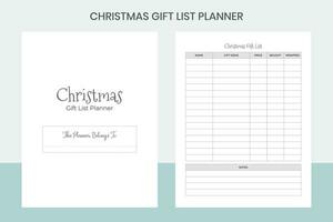 Noël cadeau liste planificateur pro modèle vecteur